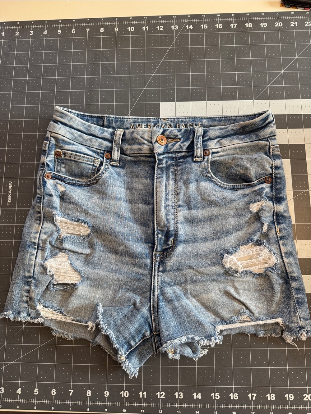 American Eagle Next Level Stretch Curvy Super Hi-Rise Shortie Shorts Sz 6 #436